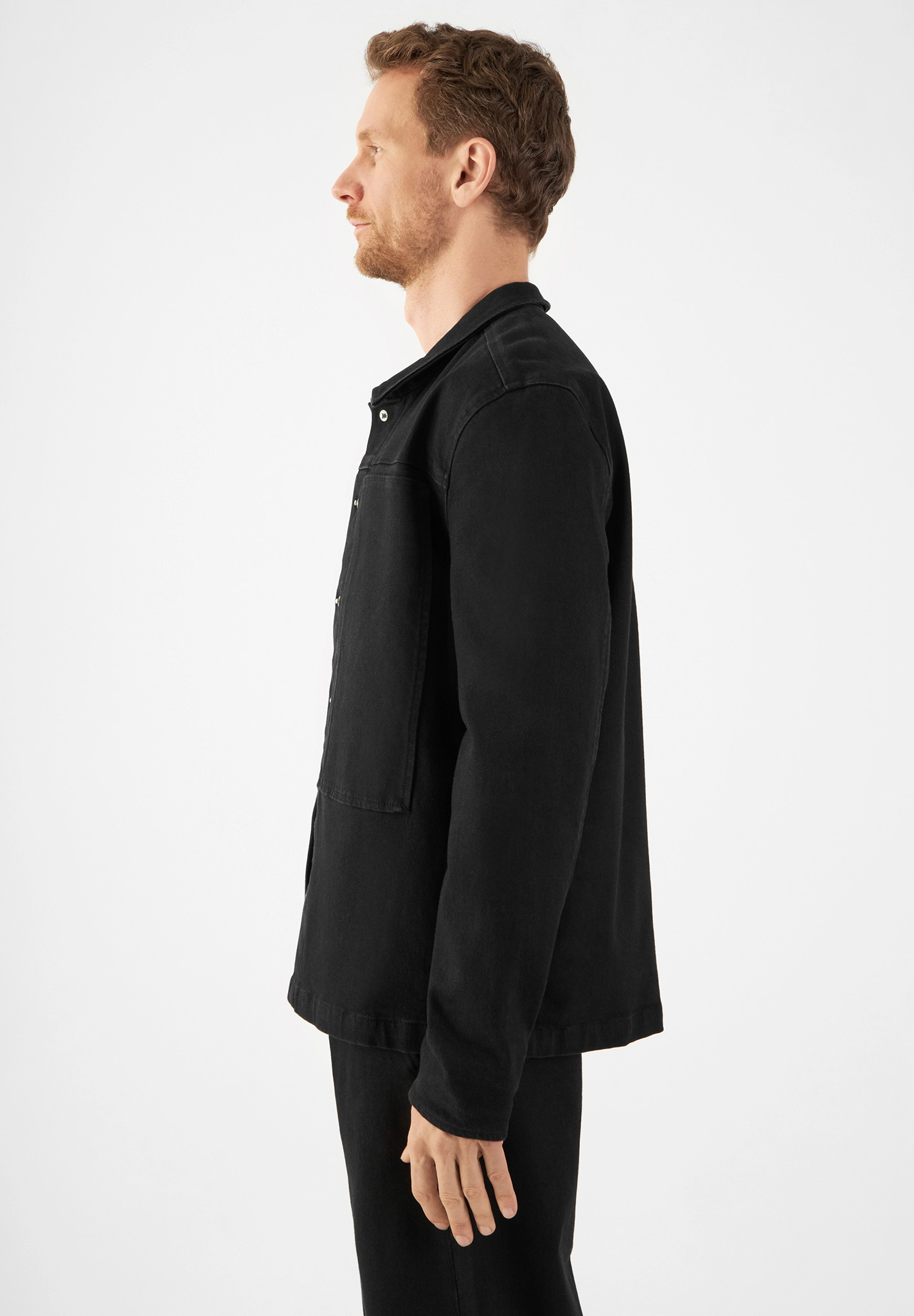 DAWN DENIM Jacket Quiet Soft Denim Tencel Mantel, Langarm, Anzug, Person