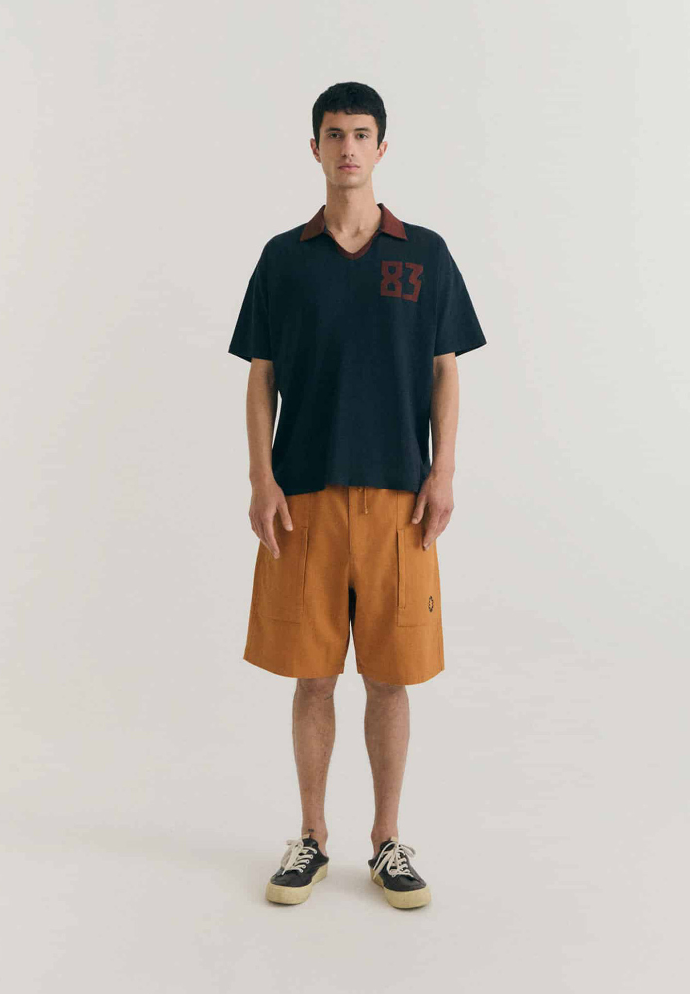 Polo-Shirt, Kurzarm, Navy, Kragen, Logo 83