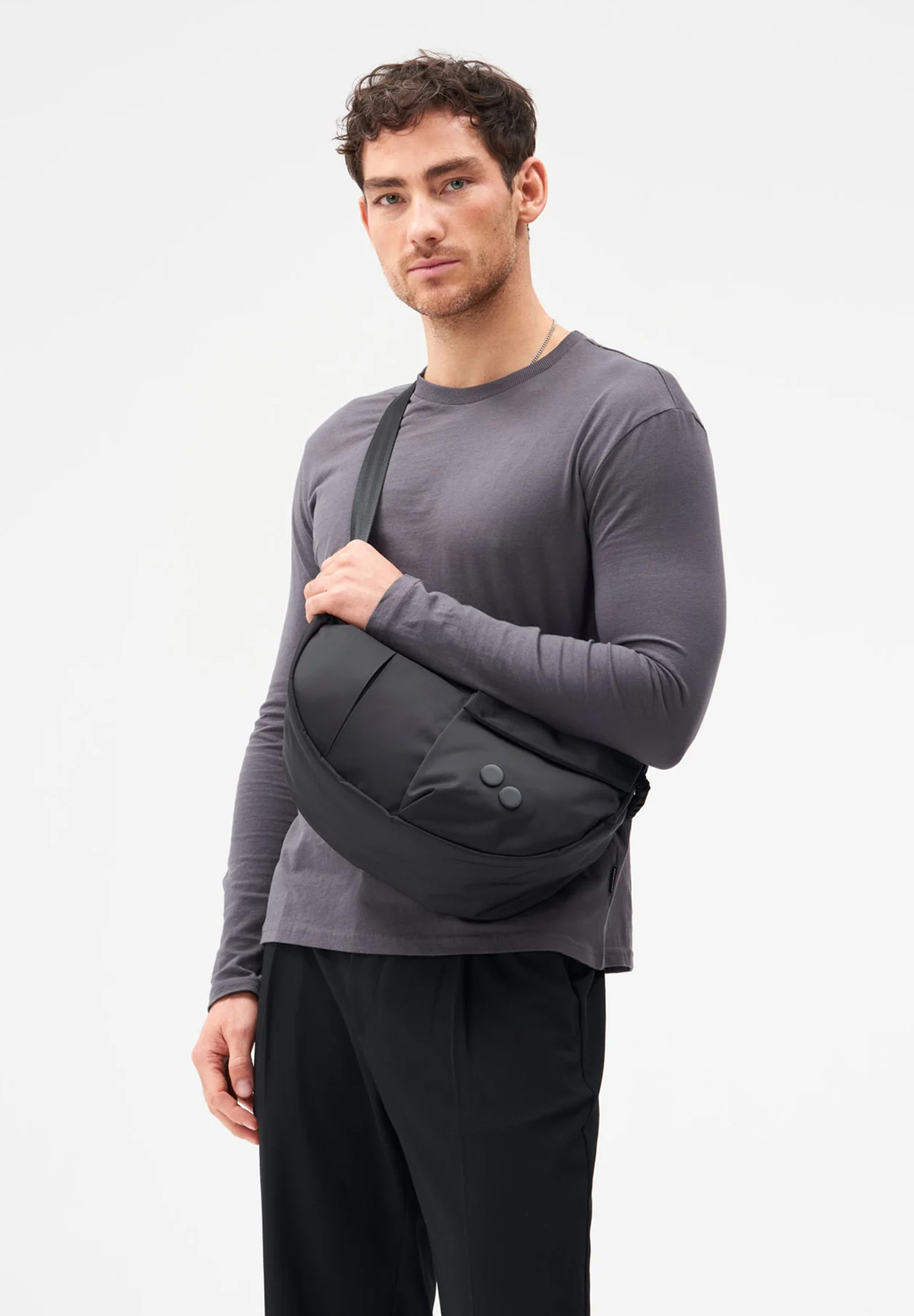 Umhängetasche, Schultertasche, Crossbody, Reißverschluss, schwarz