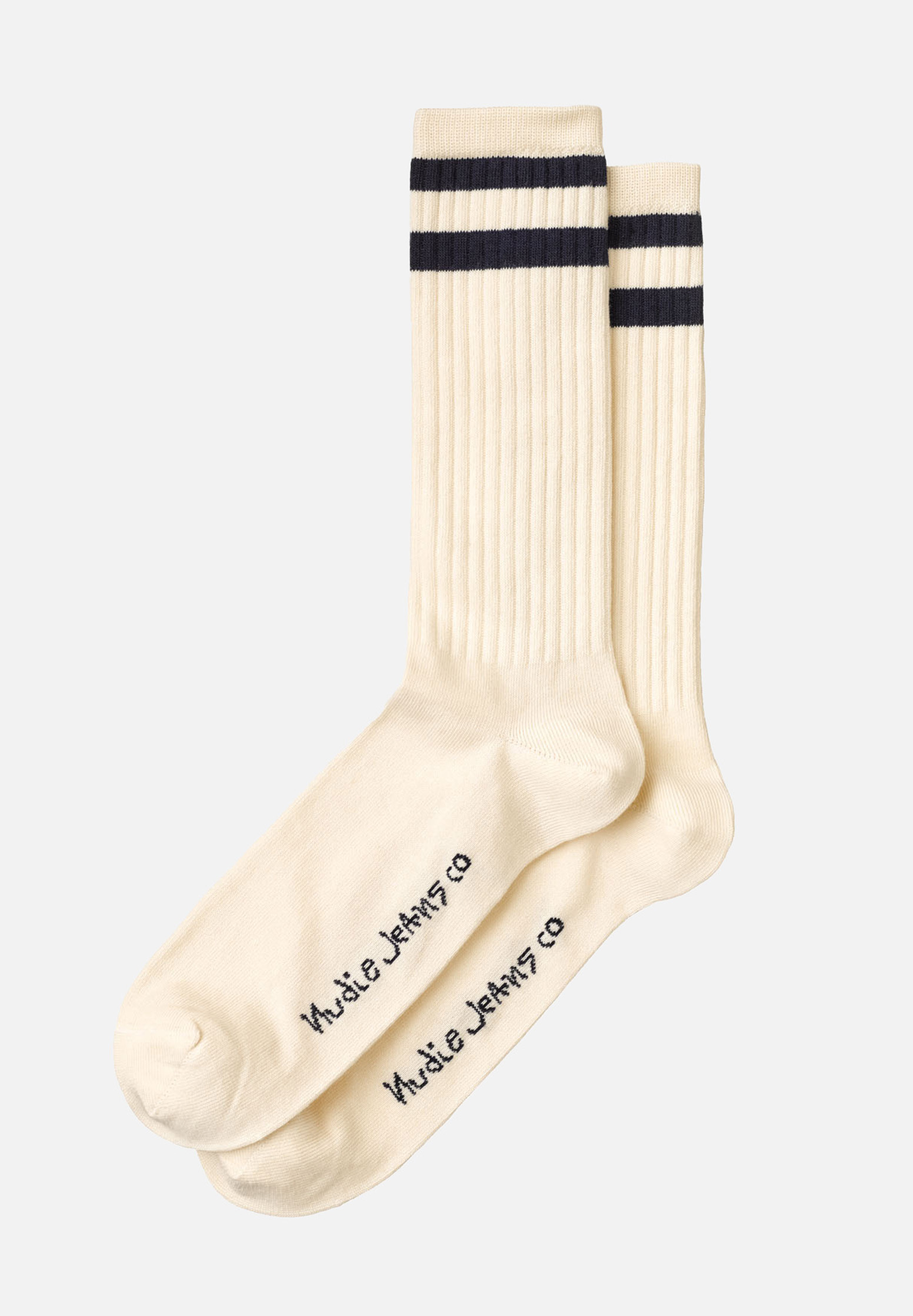 NUDIE JEANS Amundsson Sport Socks offwhite/navy One Size