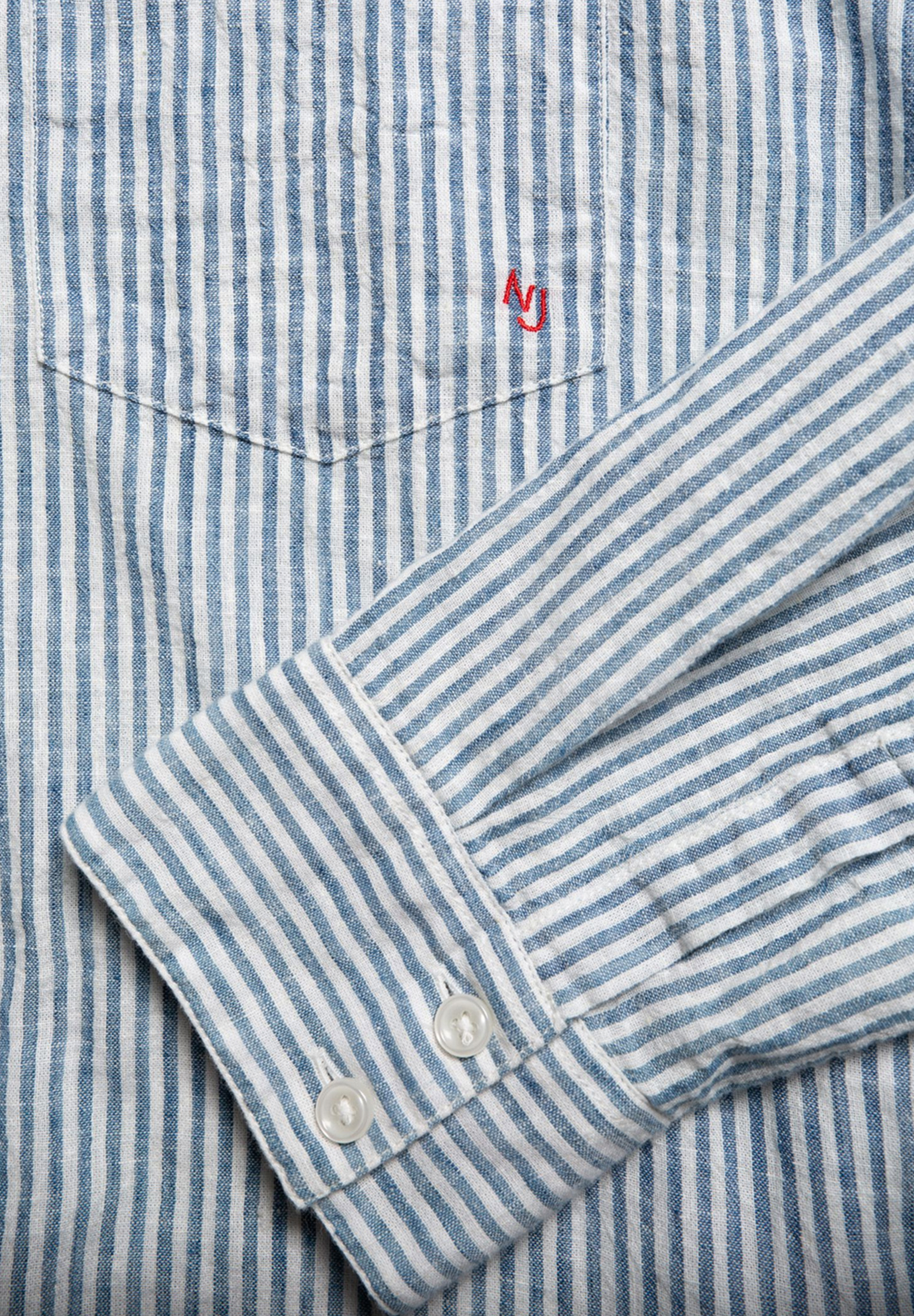 NUDIE JEANS Amalia Indigo Striped Shirt blue/offwhite L