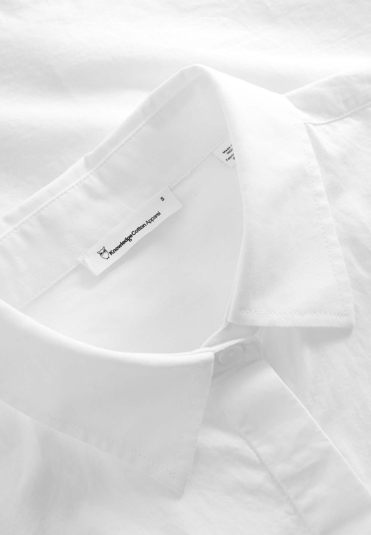 KNOWLEDGECOTTON APPAREL Boxy Poplin Shirt bright white S