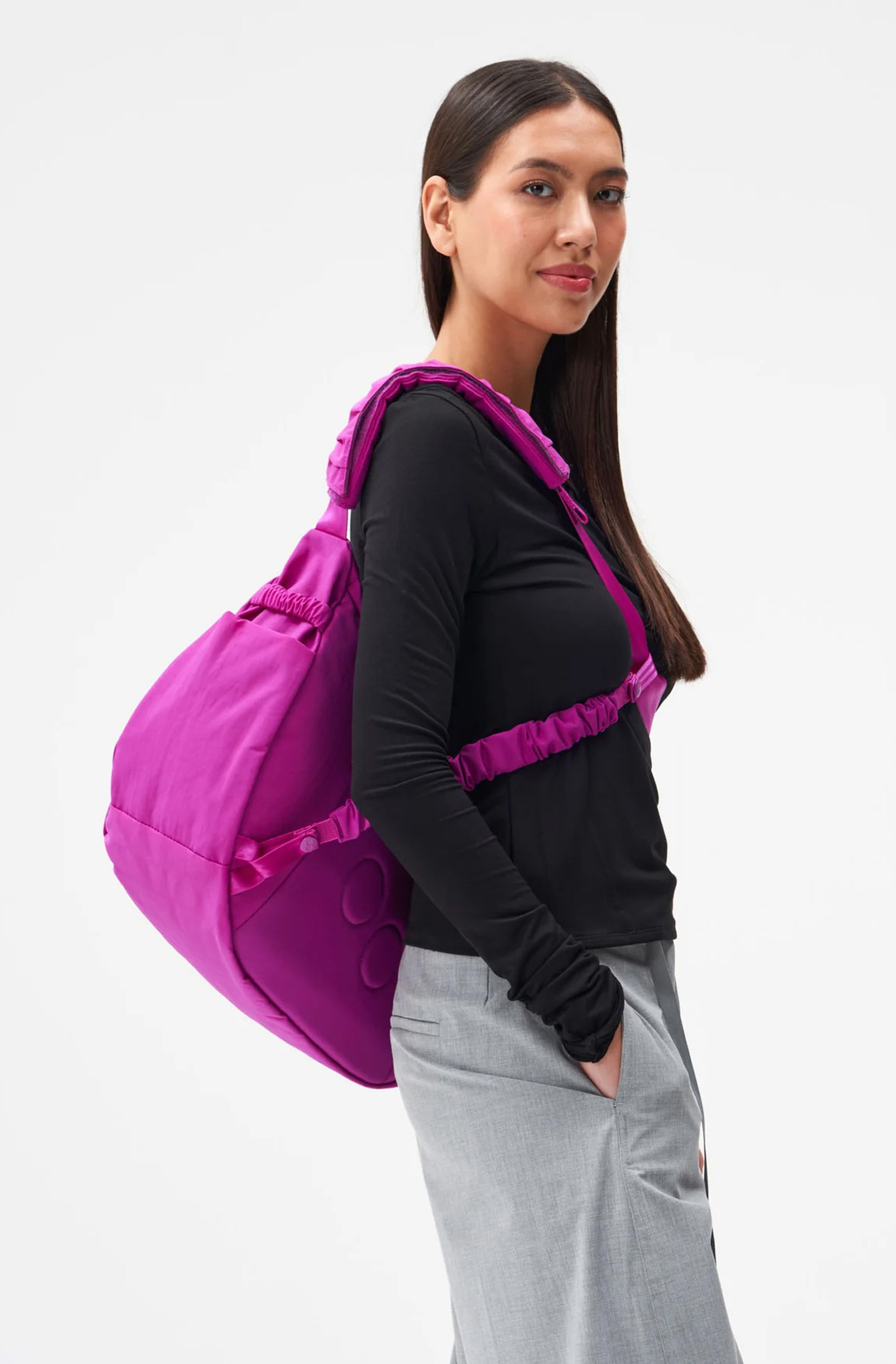 Rucksack, Fitnessbag, Praktische Tasche, Material Nylon, Farbton Pink