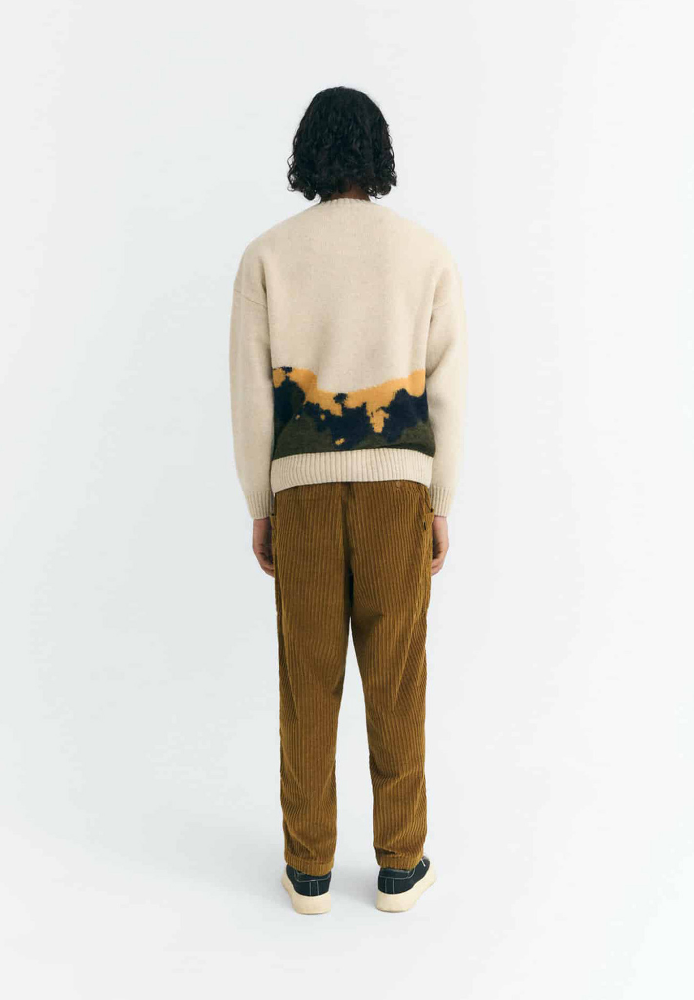 THINKING MU Knitted Sweater Aran Bolita Pulli, Erwachsener, Männlich, Mann, Person