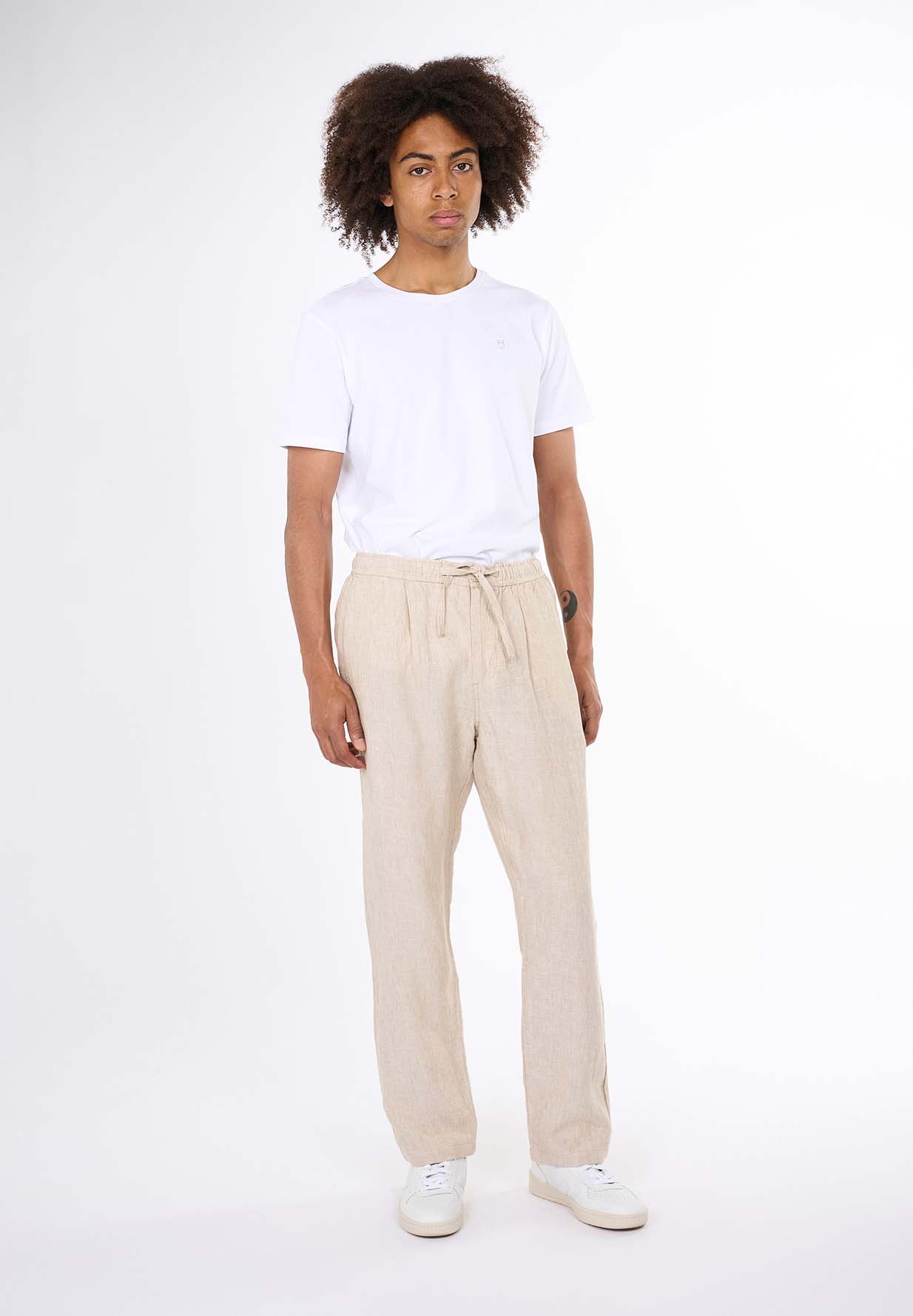 KNOWLEDGECOTTON APPAREL Loose Linen Pant light feather gray L