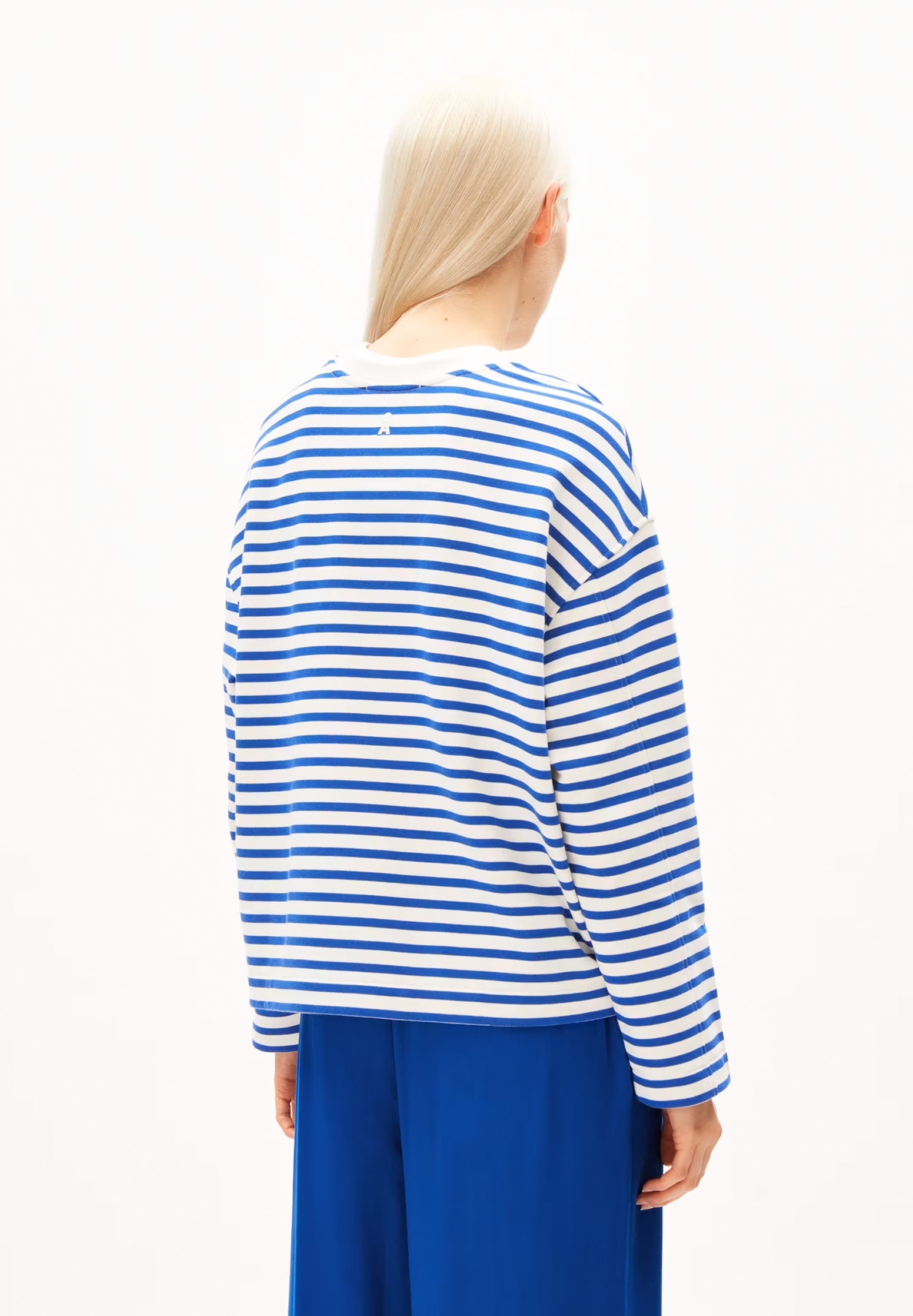 ARMEDANGELS Sweat Shirt Frankaa Maarlen Stripe dynamo blue-undyed XL