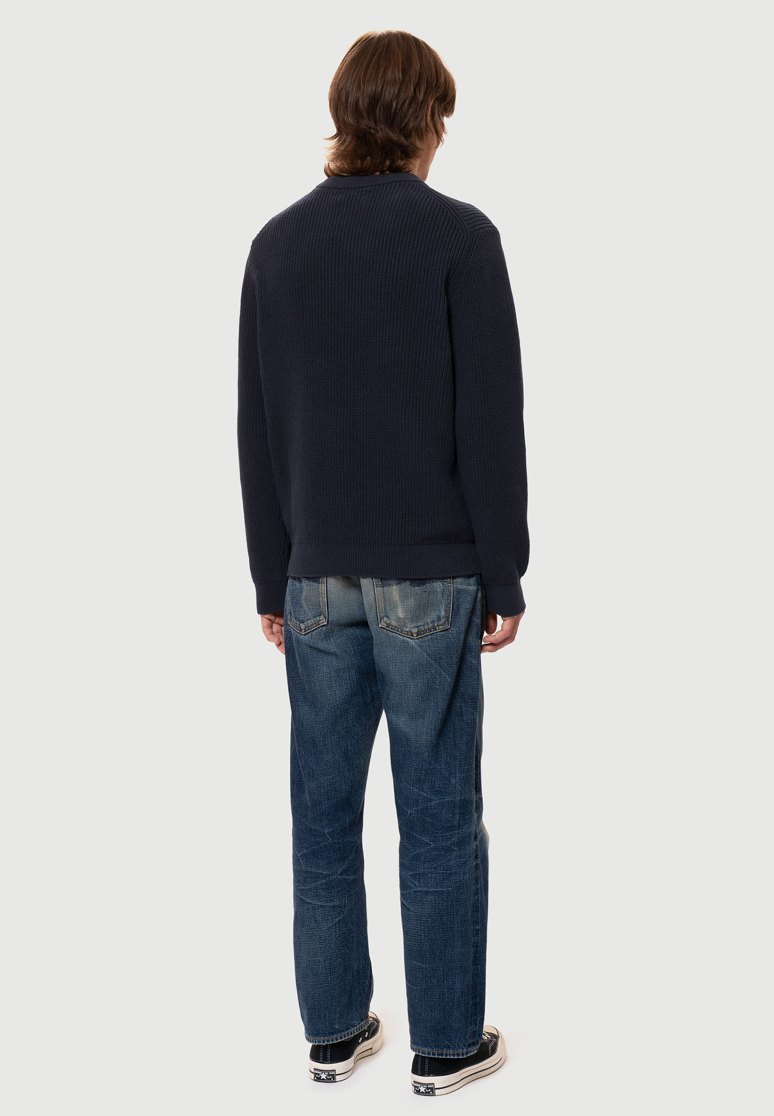 NUDIE JEANS August Rib Cotton navy S