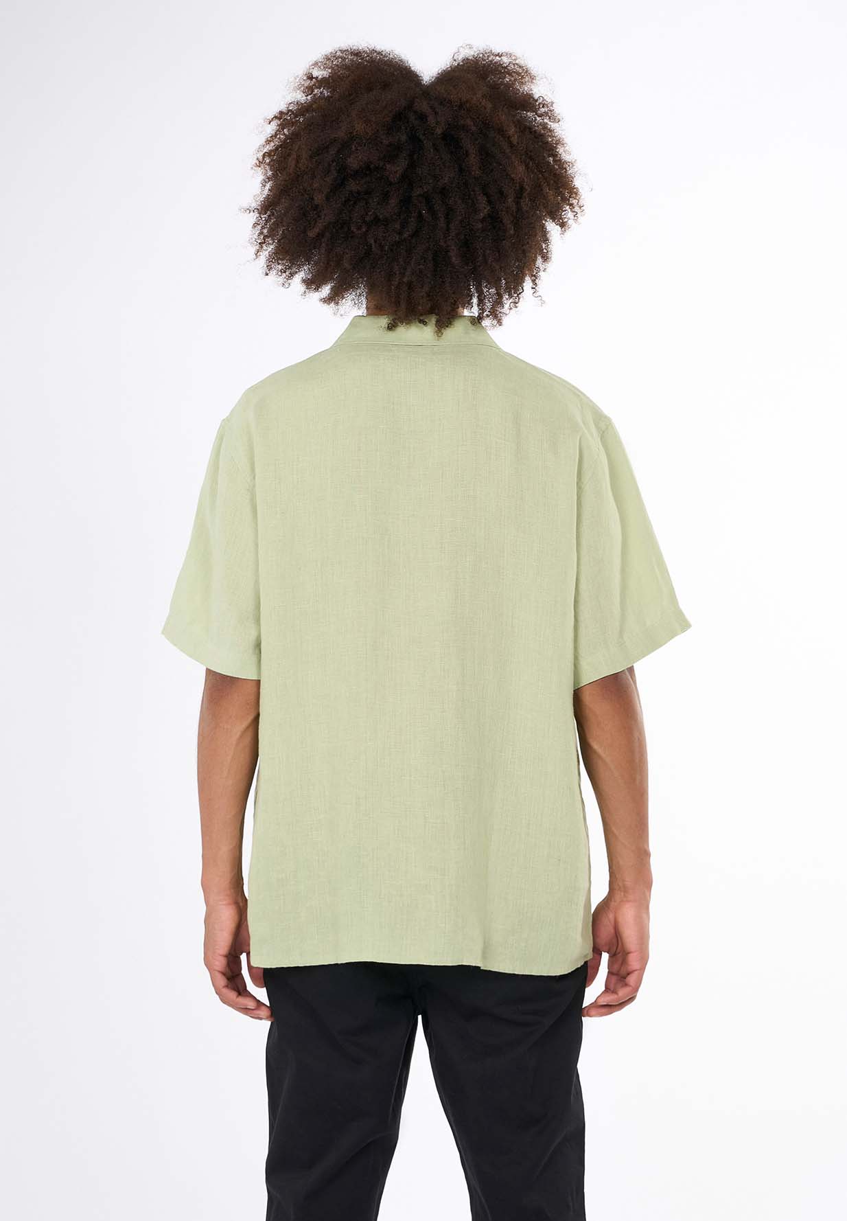 KNOWLEDGECOTTON APPAREL Box Fit Short Sleeved Linen Shirt burned olive M