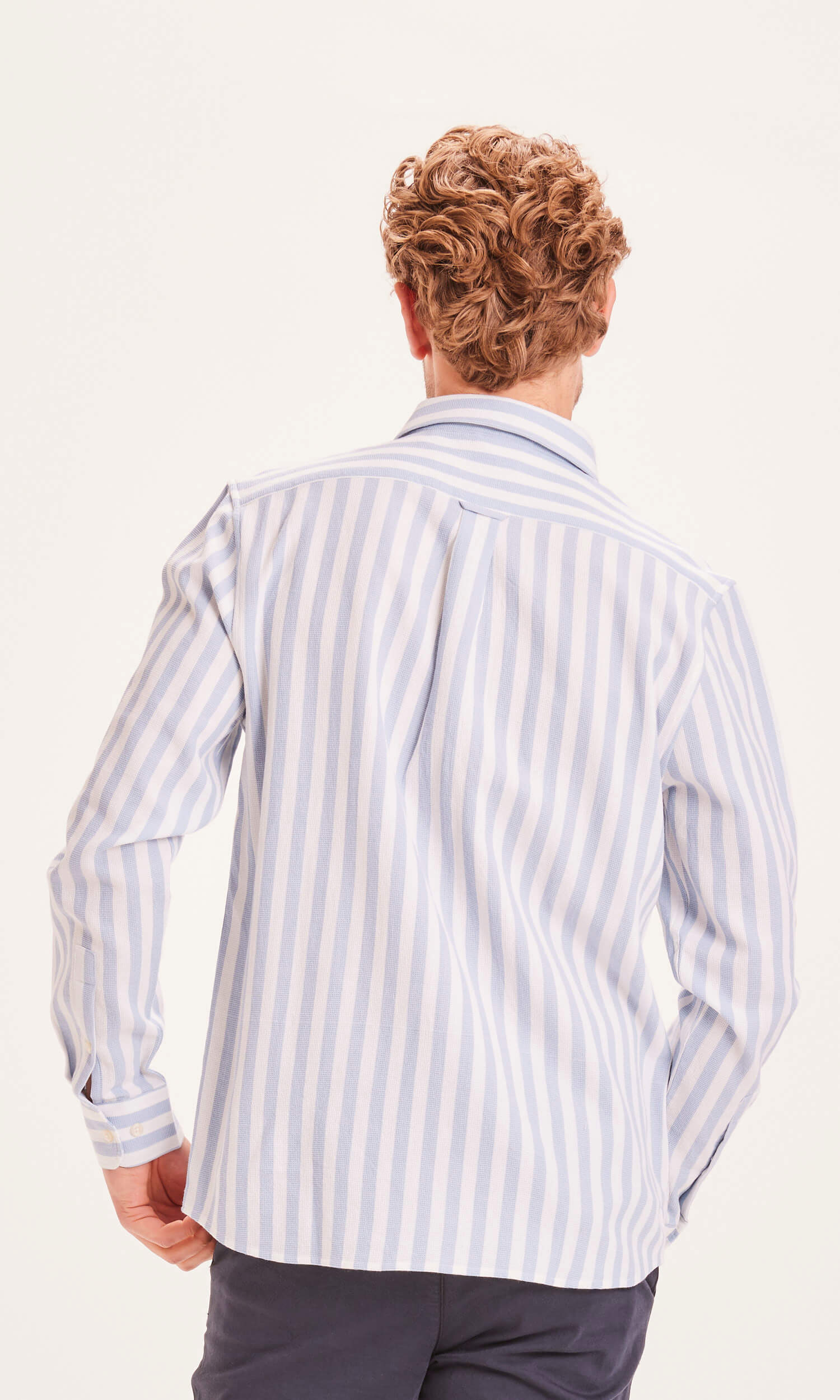 KNOWLEDGECOTTON APPAREL Hemd Larch Waffle blue fog 