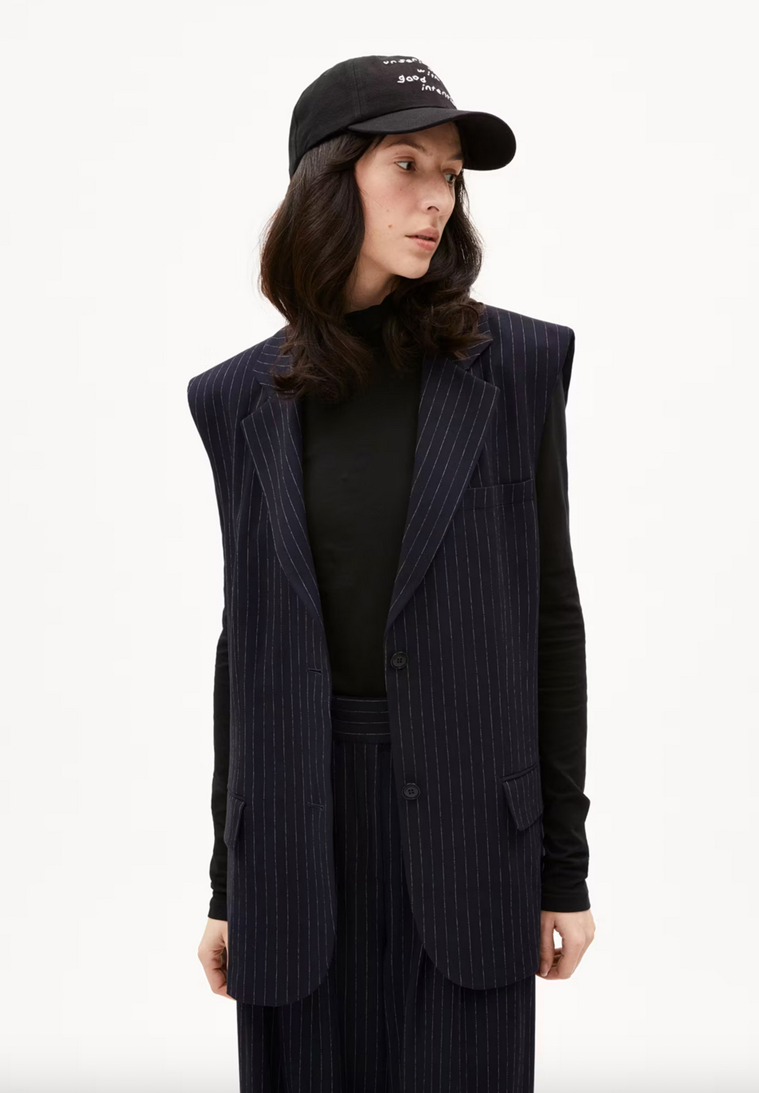 ARMEDANGELS Weste Aavest Pinstripe