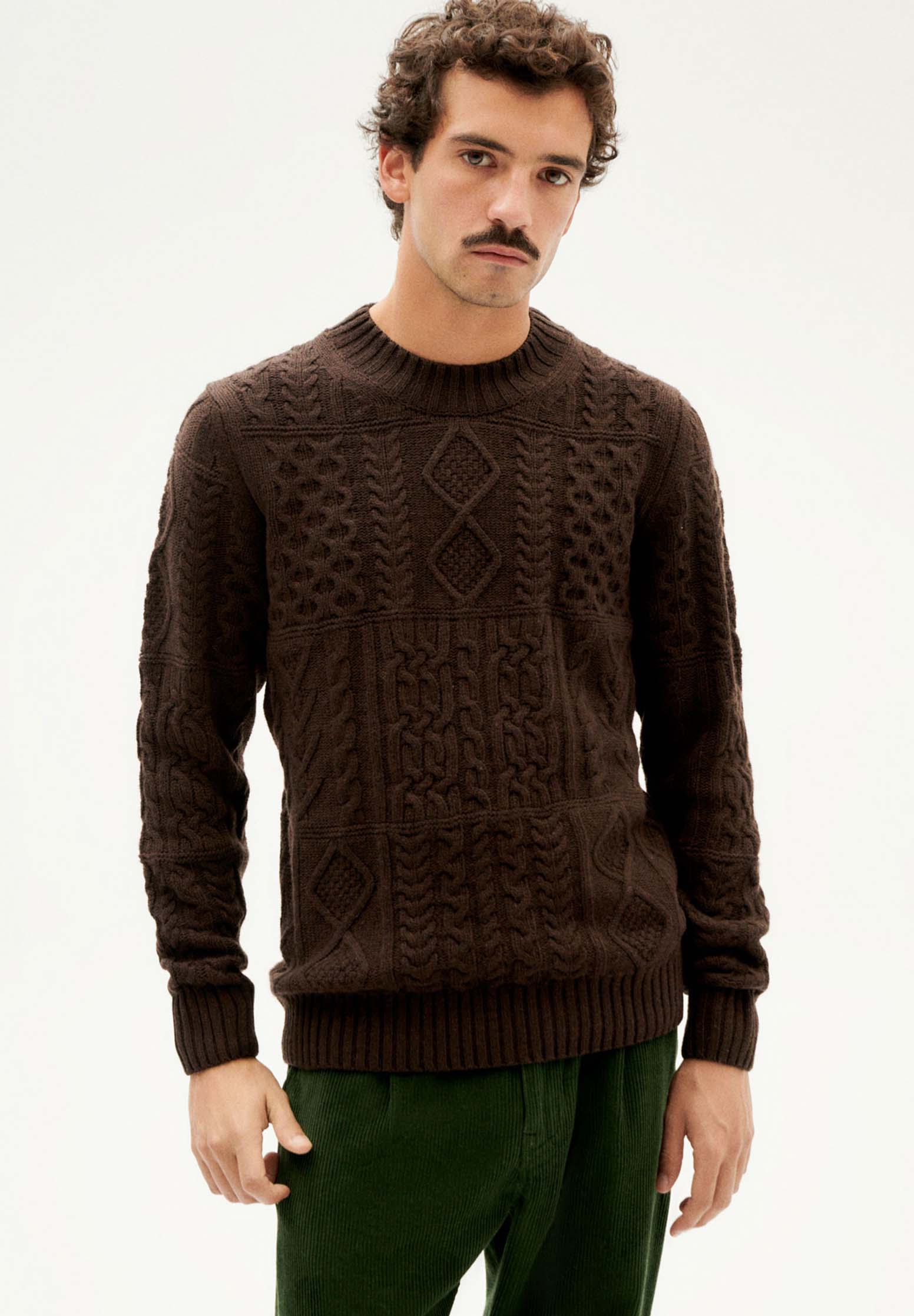 THINKING MU Rasta Knitted Sweater brown XL