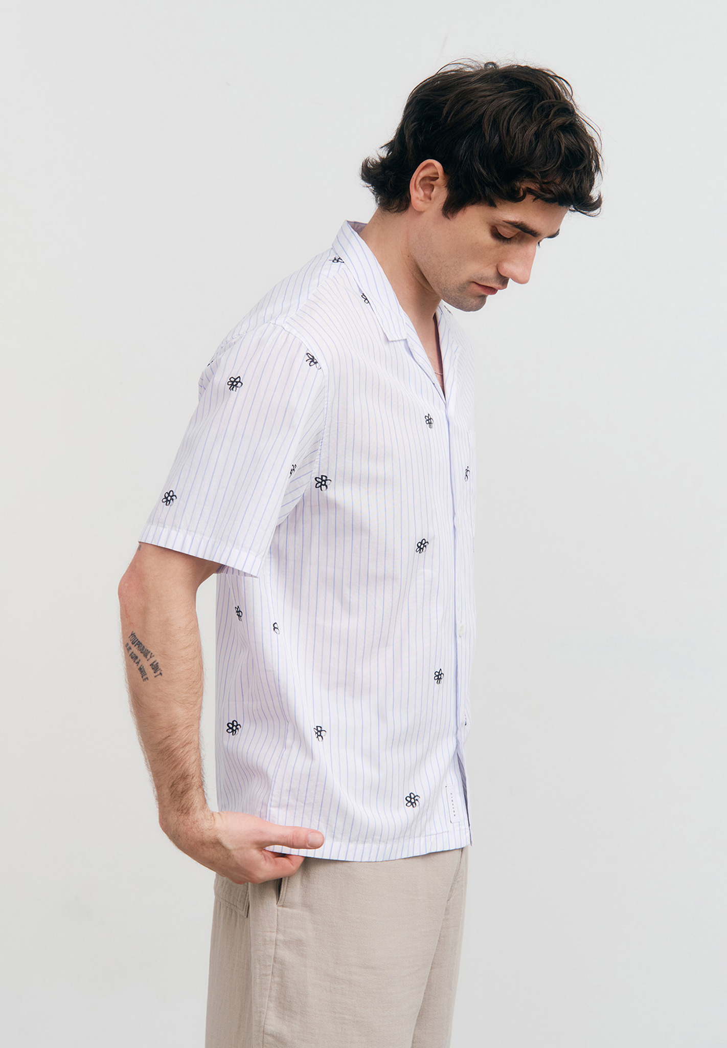 Hemd, Gestreift, Kurzarm, leichter Stoff, Baumwolle