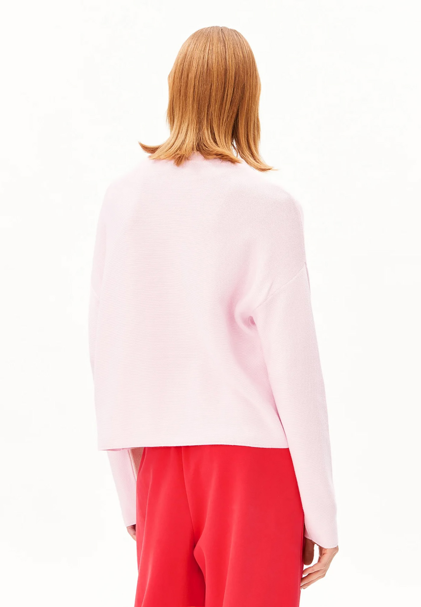 hellrosa Pullover, Oversized Pullover, Kunstfell?, Wolle?, Rotes Hosen?