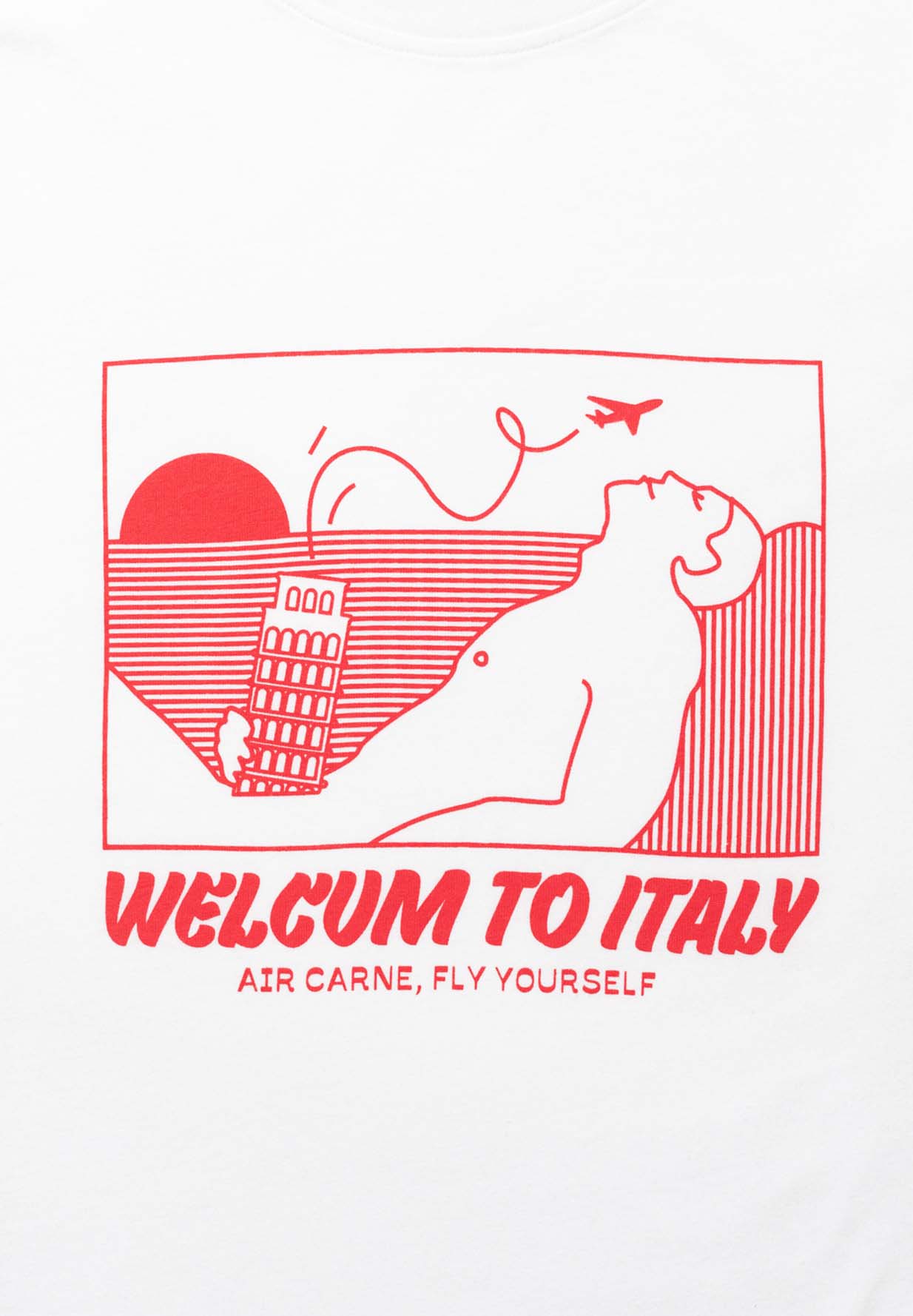 CARNE BOLLENTE T-shirt Welcum to Italy white L